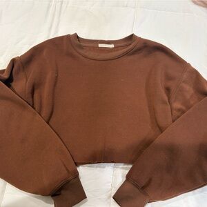 Brown Cropped Sweatshirt